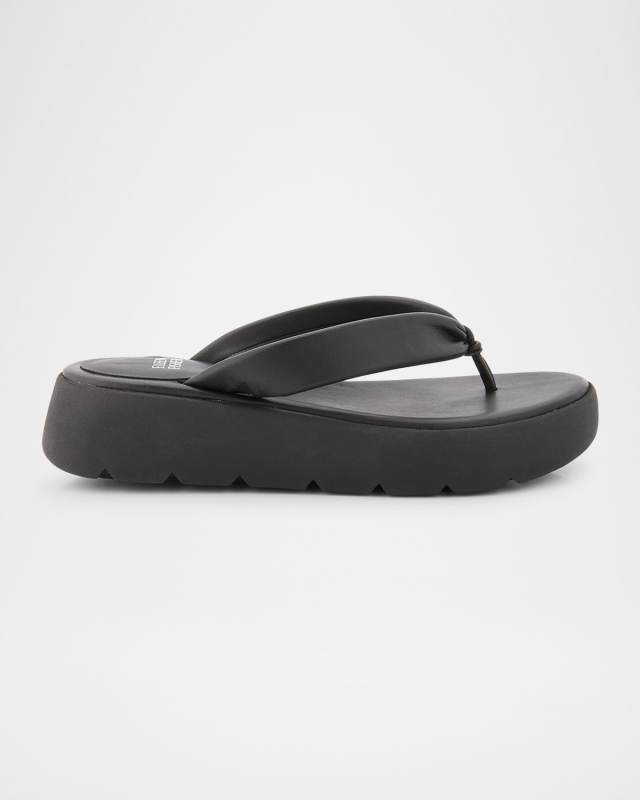 Padded Leather Thong Sandals